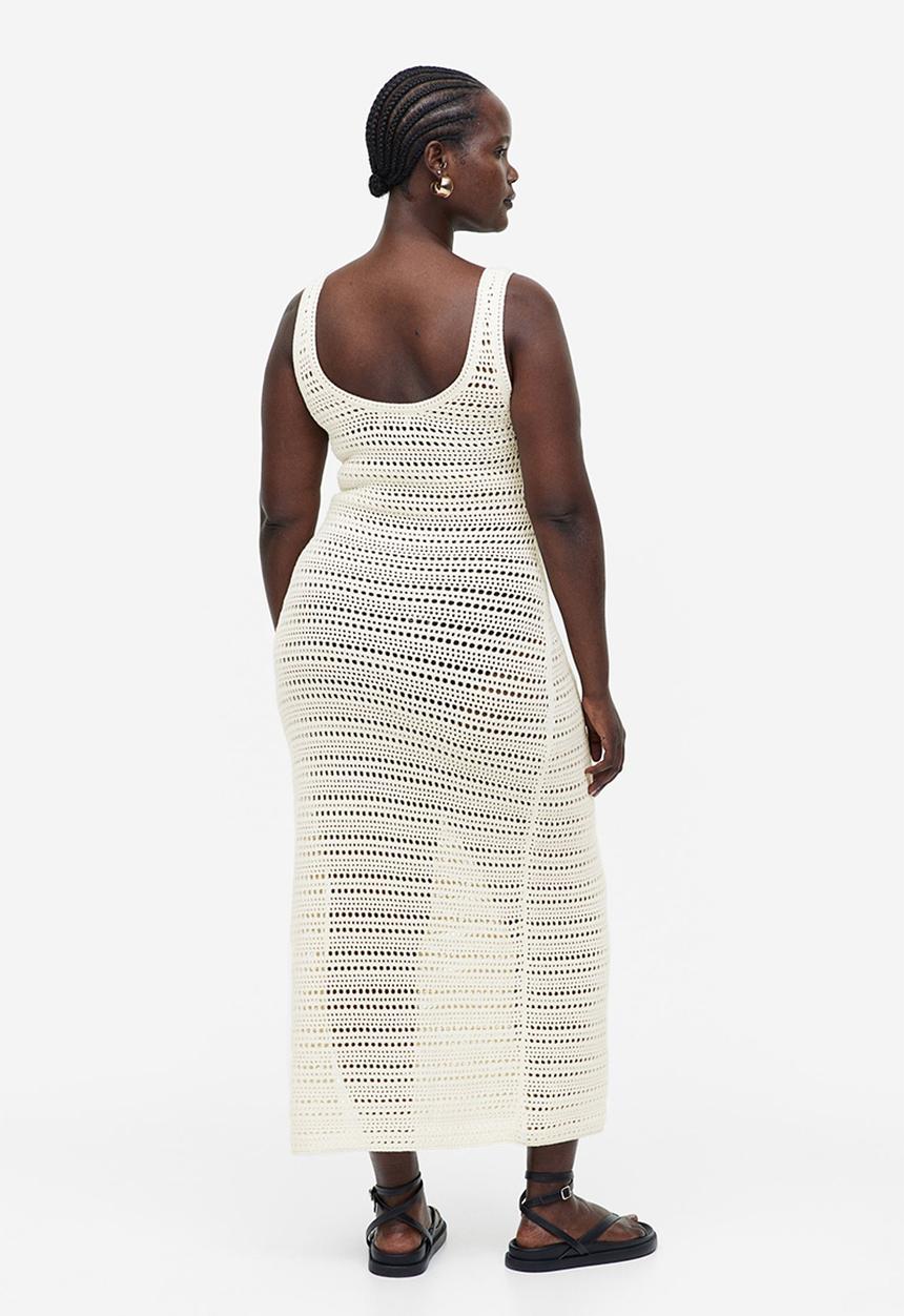 H&M - Crochet-look dress - cream