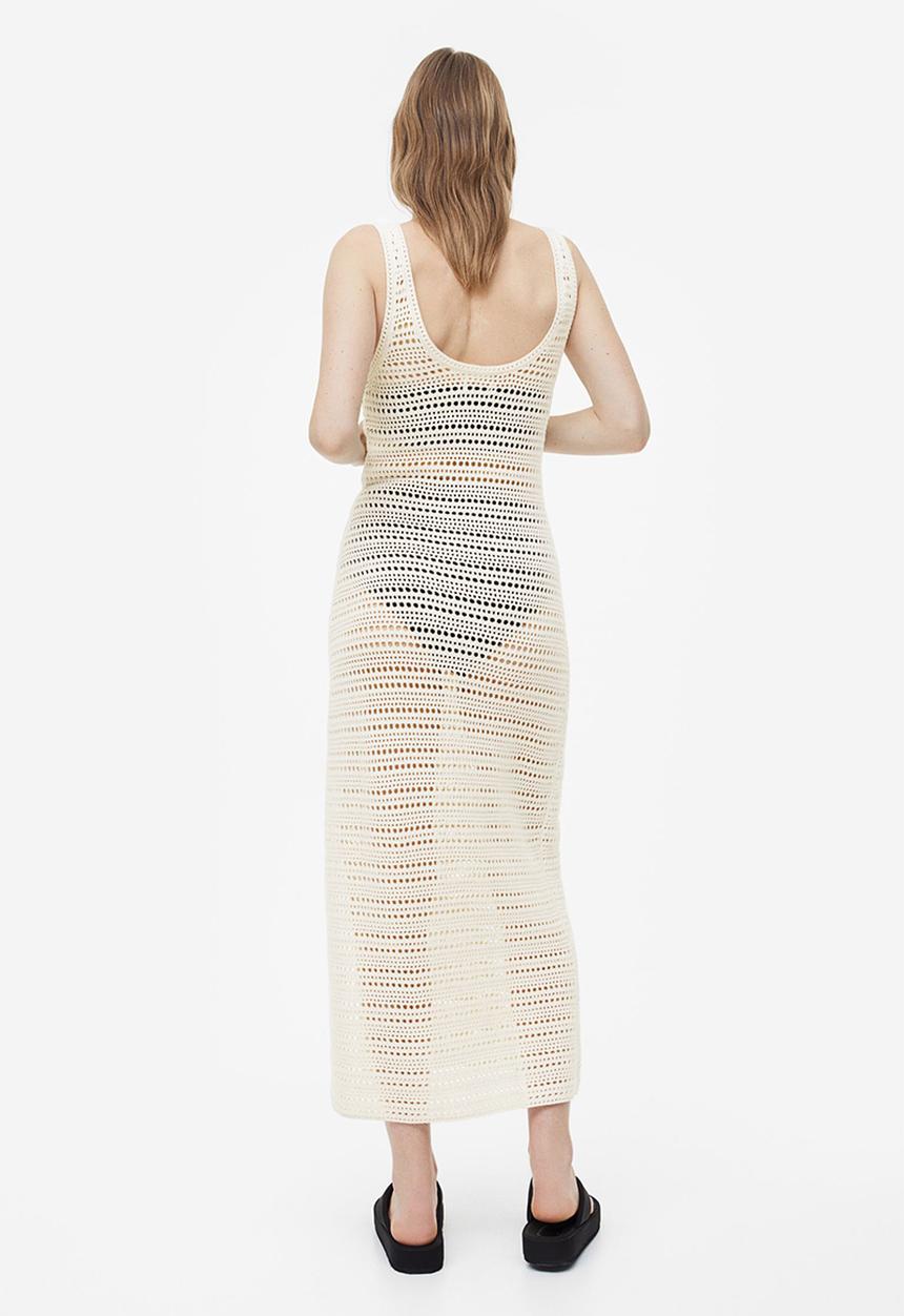 H&M - Crochet-look dress - cream