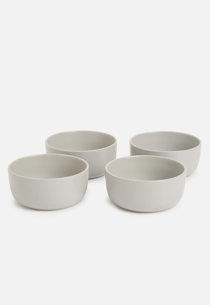 Excellent Houseware - Emble stoneware cereal bowl of 4 - grey