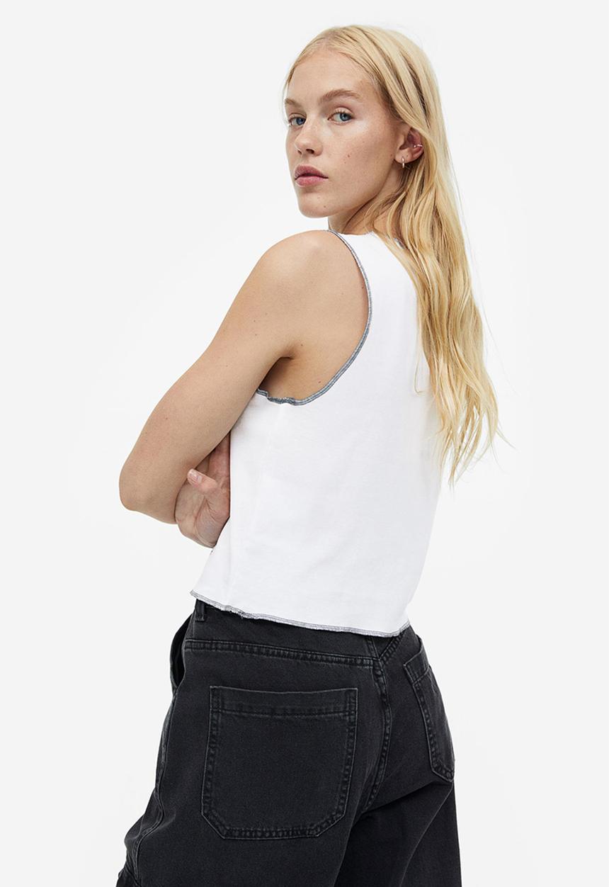H&M - Printed vest top - white/misfits