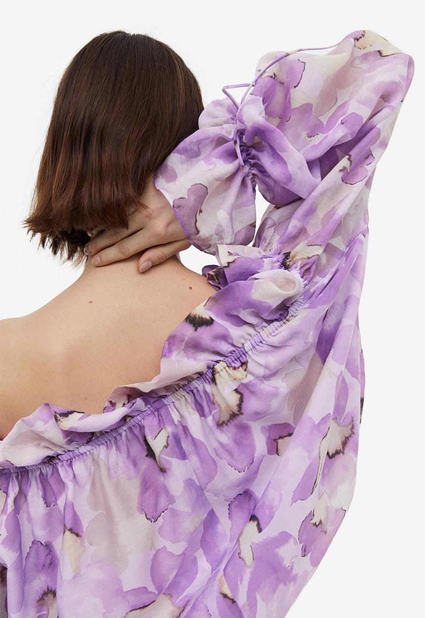 H&M - Off-the-shoulder blouse - light purple/floral