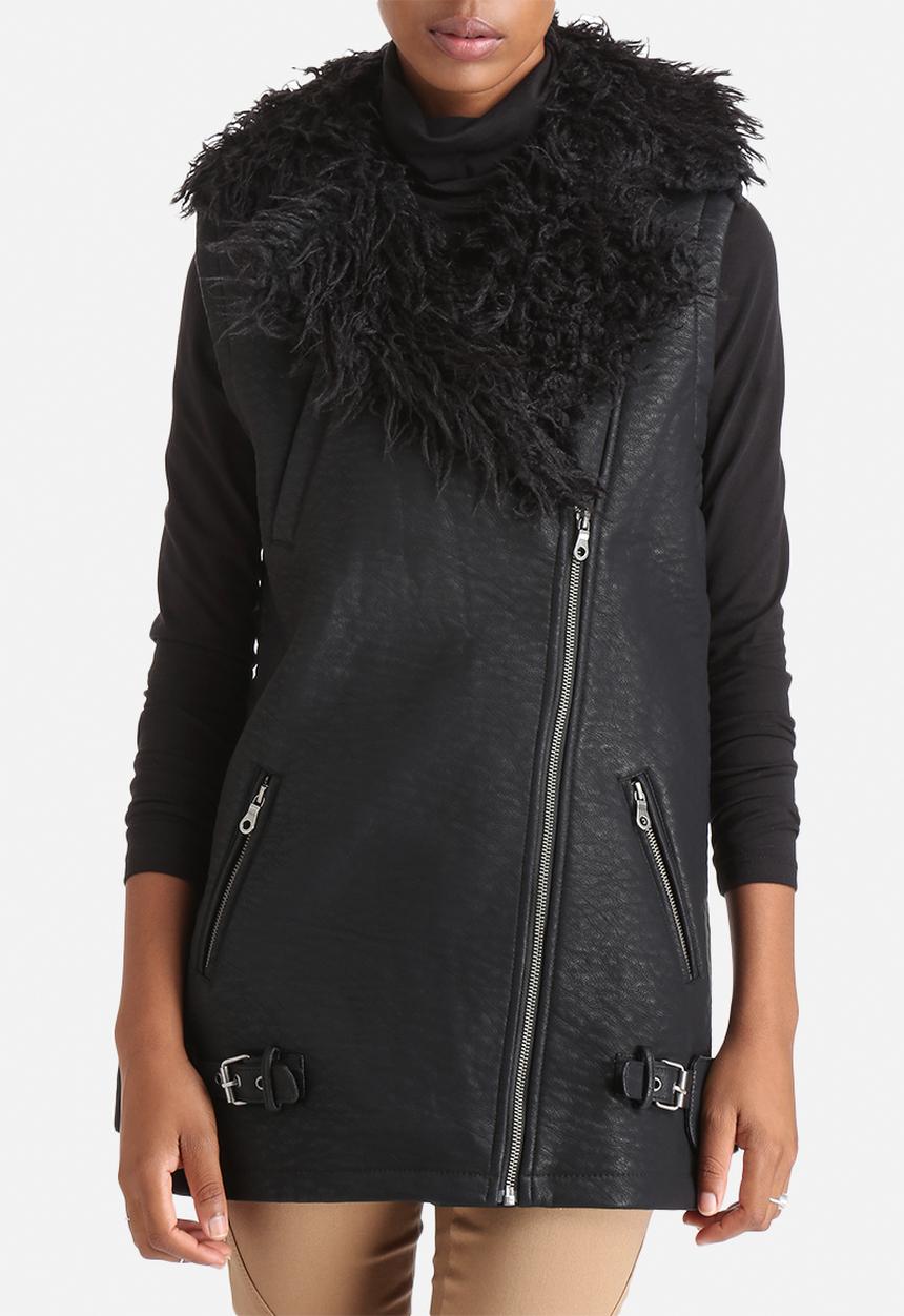 Neon Rose - Sleeveless Leatherette Jacket