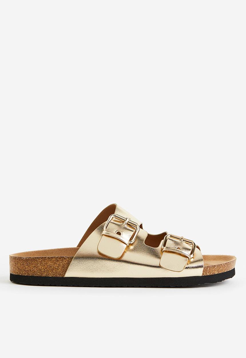 H&M - Two-strap slides - gold-coloured