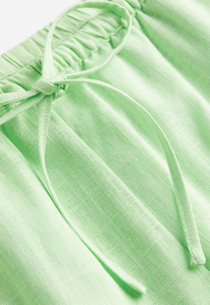 H&M - Linen-blend pull-on shorts - light green