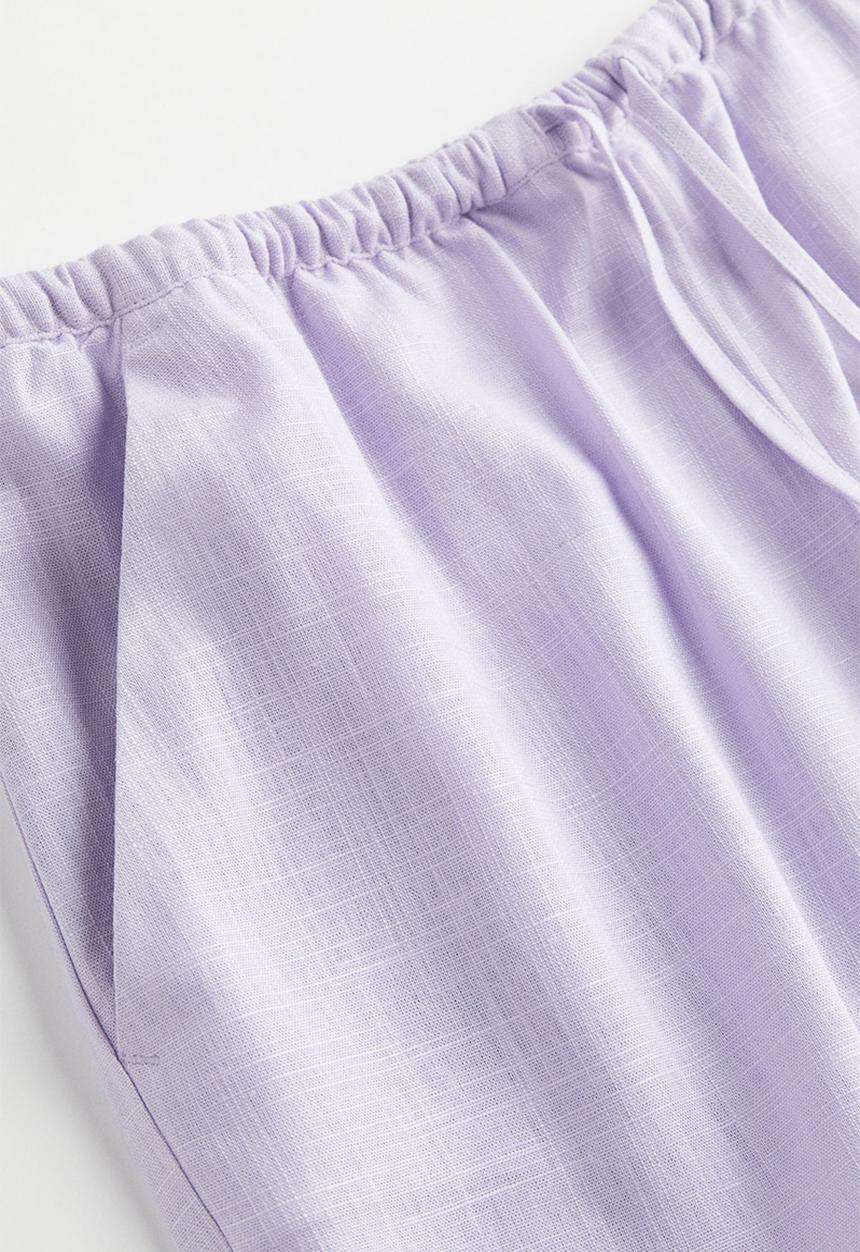 H&M - Linen-blend pull-on shorts - light purple