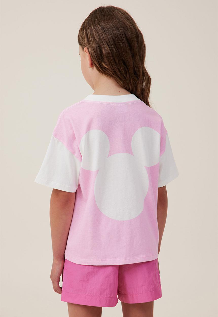 Cotton On - License drop shoulder short sleeve top - lcn dis mickey mouse/cali pink