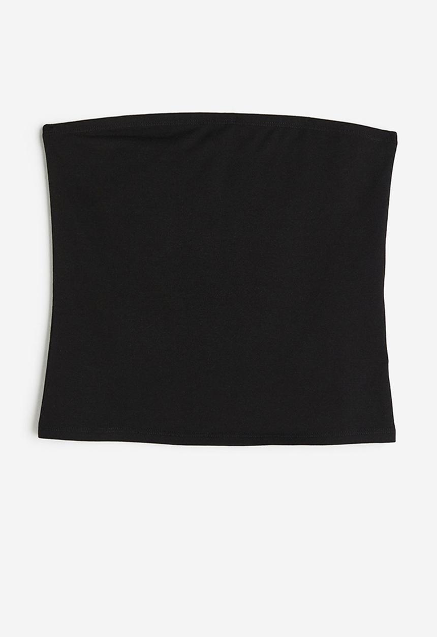 H&M - Jersey bandeau top - black