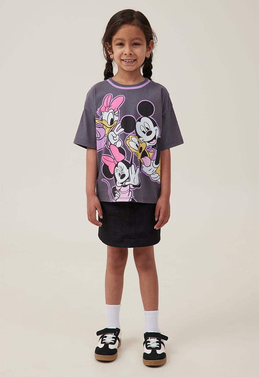 Cotton On - License drop shoulder short sleeve top - lcn dis minnie & friends/rabbit grey