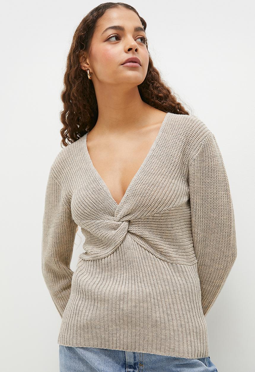 dailyfriday - Knot detail top - taupe