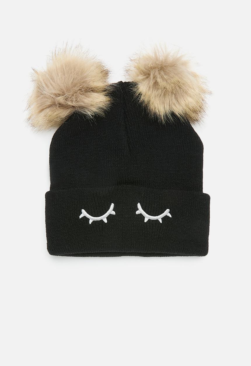 Pop Candy - Pom pom beanie - black 