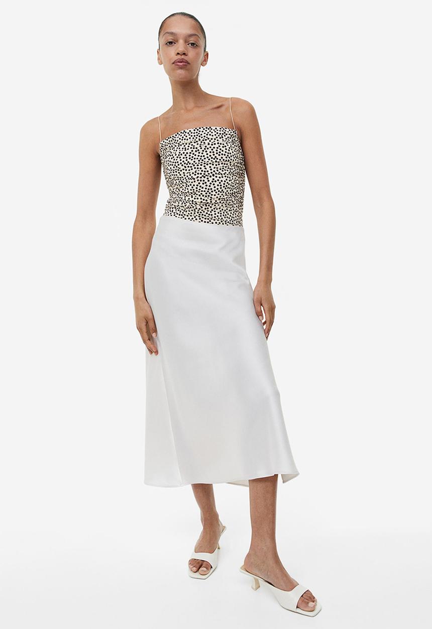 H&M - Draped thong body - cream spotted