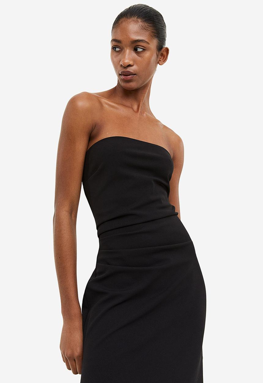 H&M - Gathered bandeau dress - black