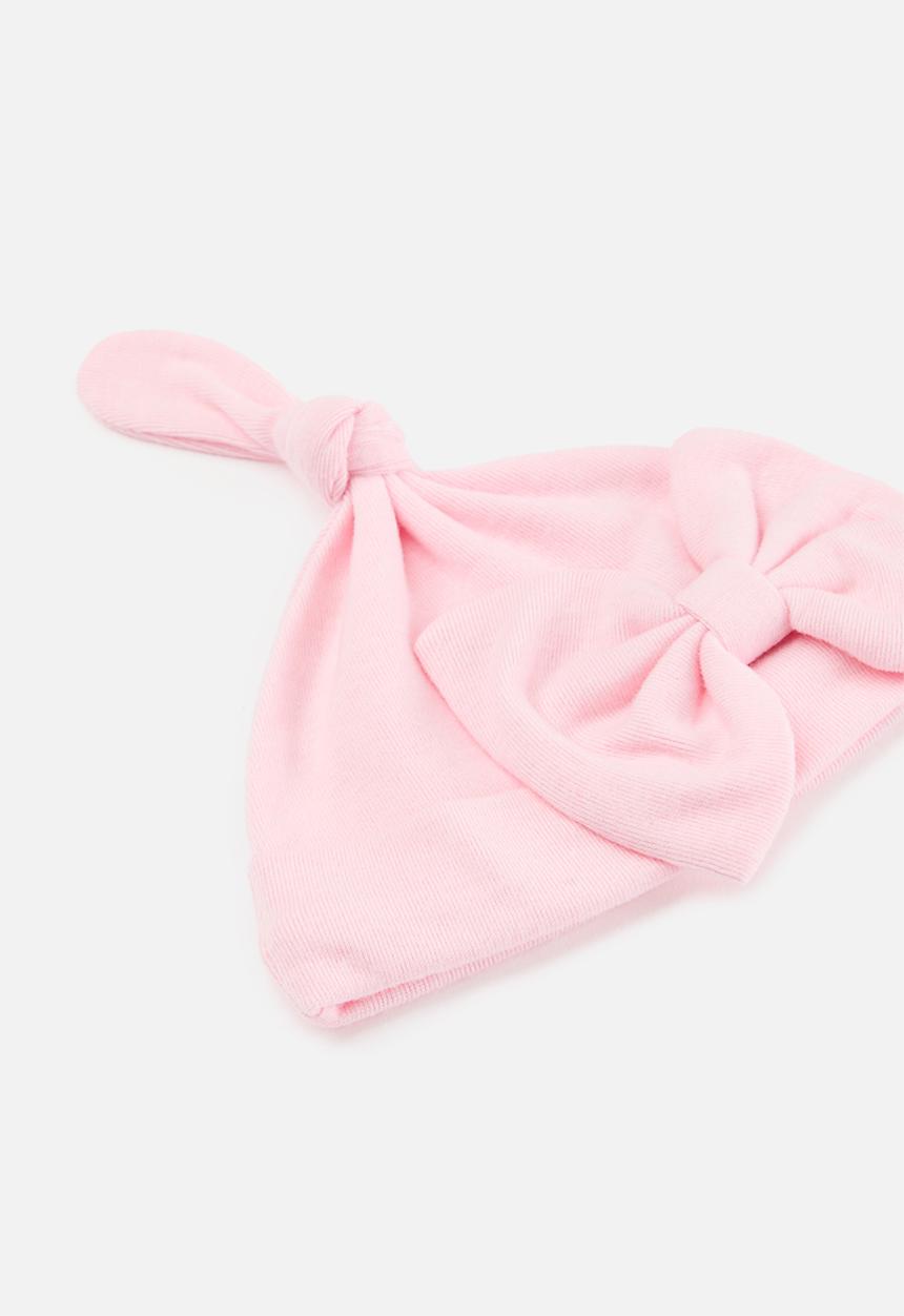 Pop Candy - Bowknot beanie and mitten set - pink