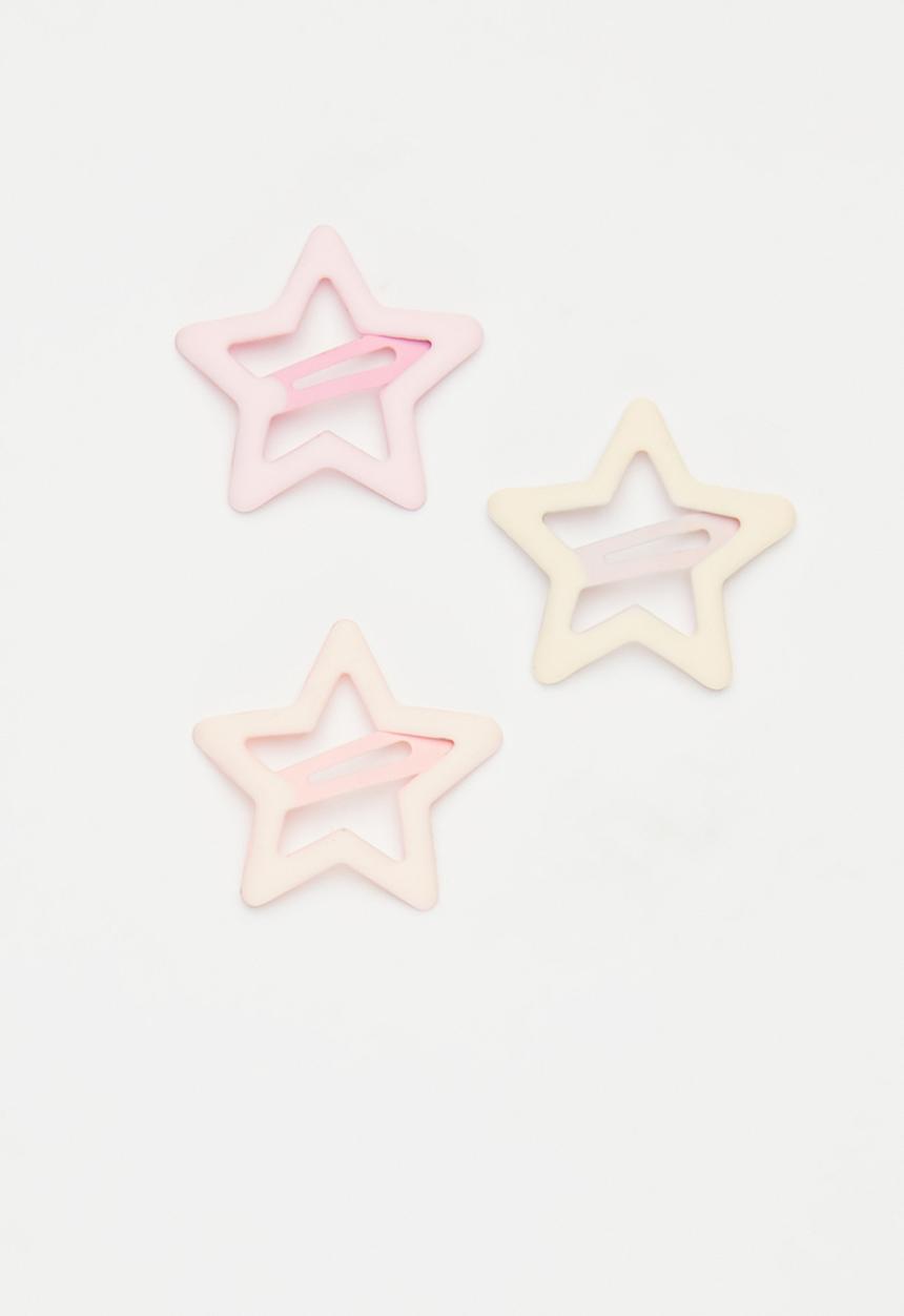 Pop Candy - 3 Pack star shaped hair clips - pink