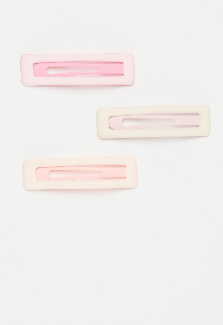 Pop Candy - 3 Pack square hair clips - pink