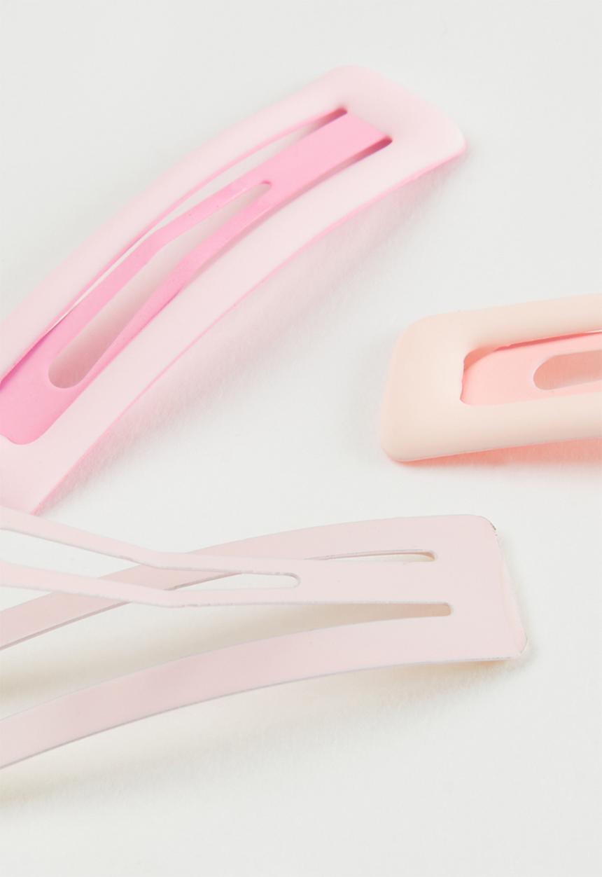 Pop Candy - 3 Pack square hair clips - pink