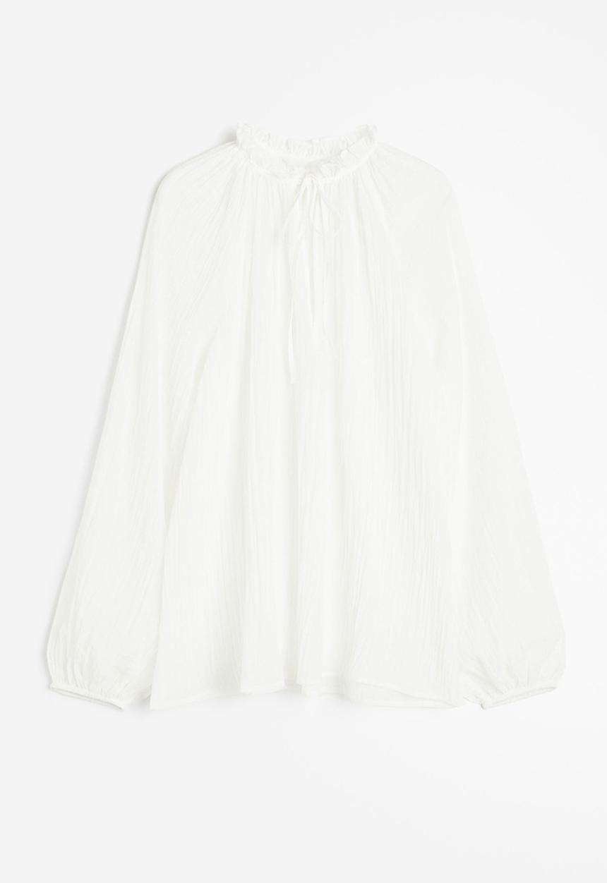 H&M - Oversized crinkled blouse - white