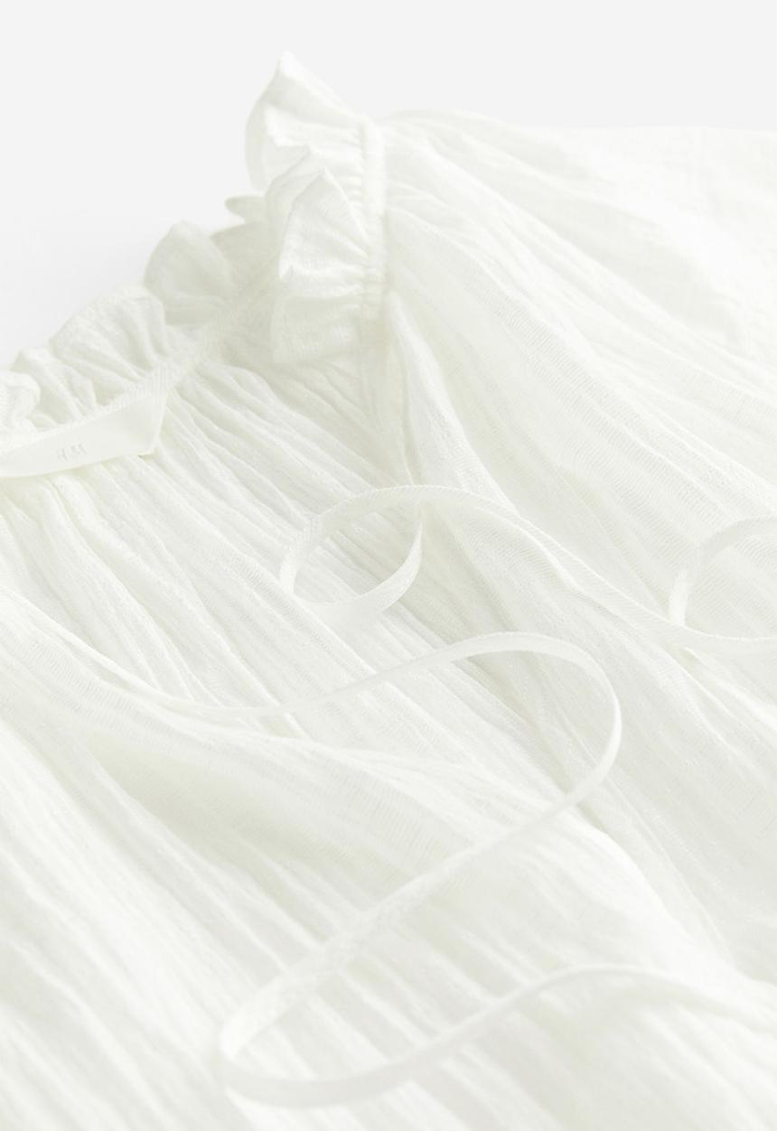 H&M - Oversized crinkled blouse - white