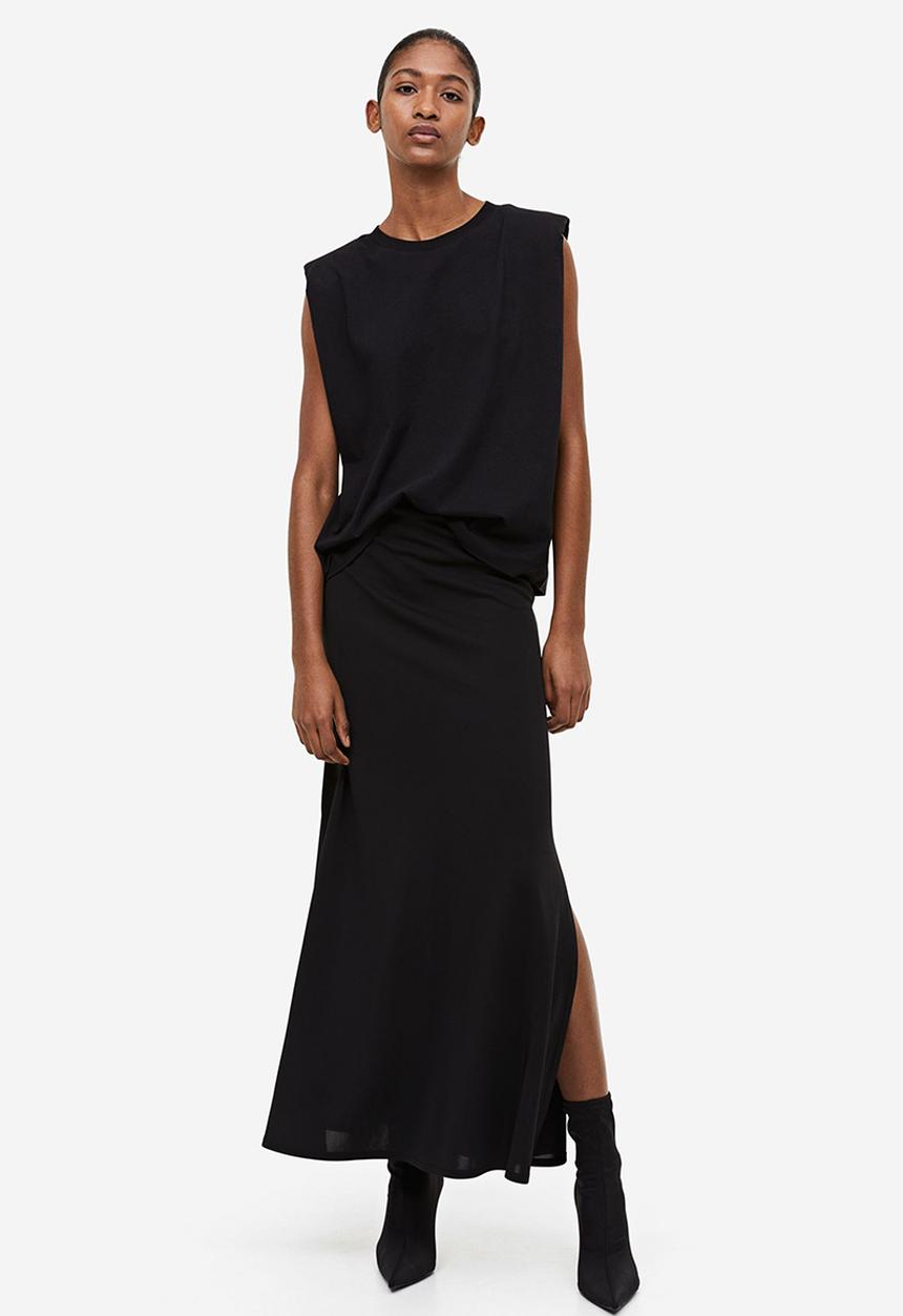 H&M - Long jersey skirt - black 