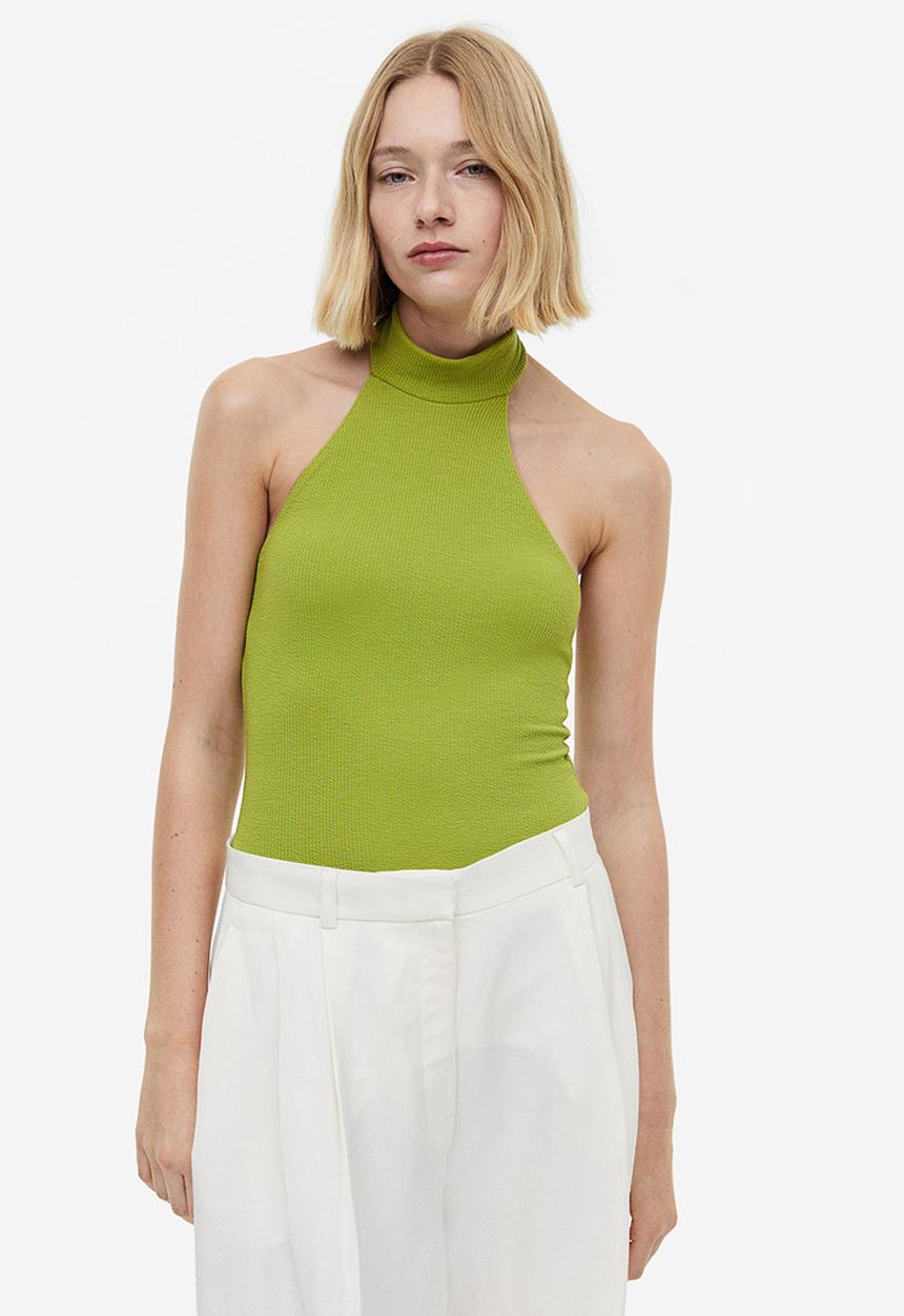 H&M - Halterneck thong body - olive green
