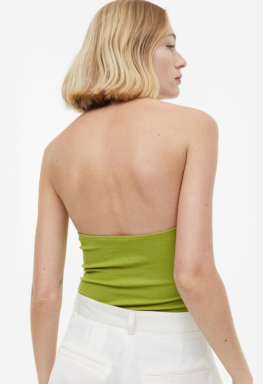 H&M - Halterneck thong body - olive green