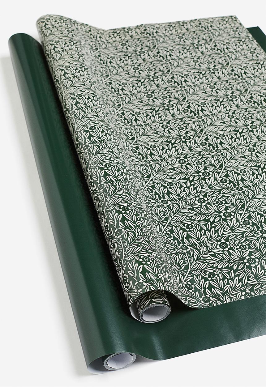 H&M - 2 Pack gift wrap - green/floral