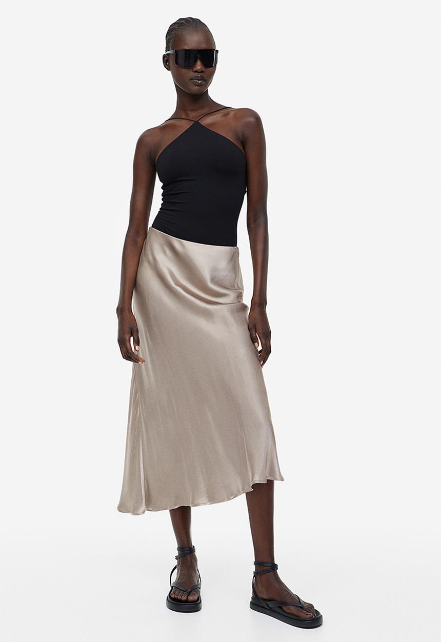 H&M - Flared skirt - beige