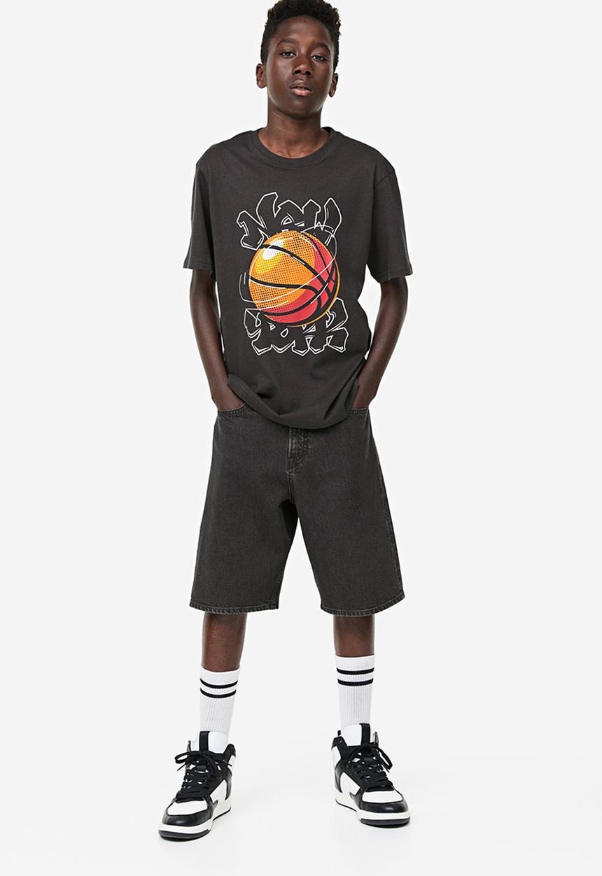 H&M - Printed cotton T-shirt - black new york