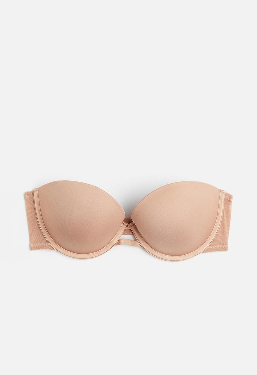 H&M - Microfibre push-up balconette bra - beige