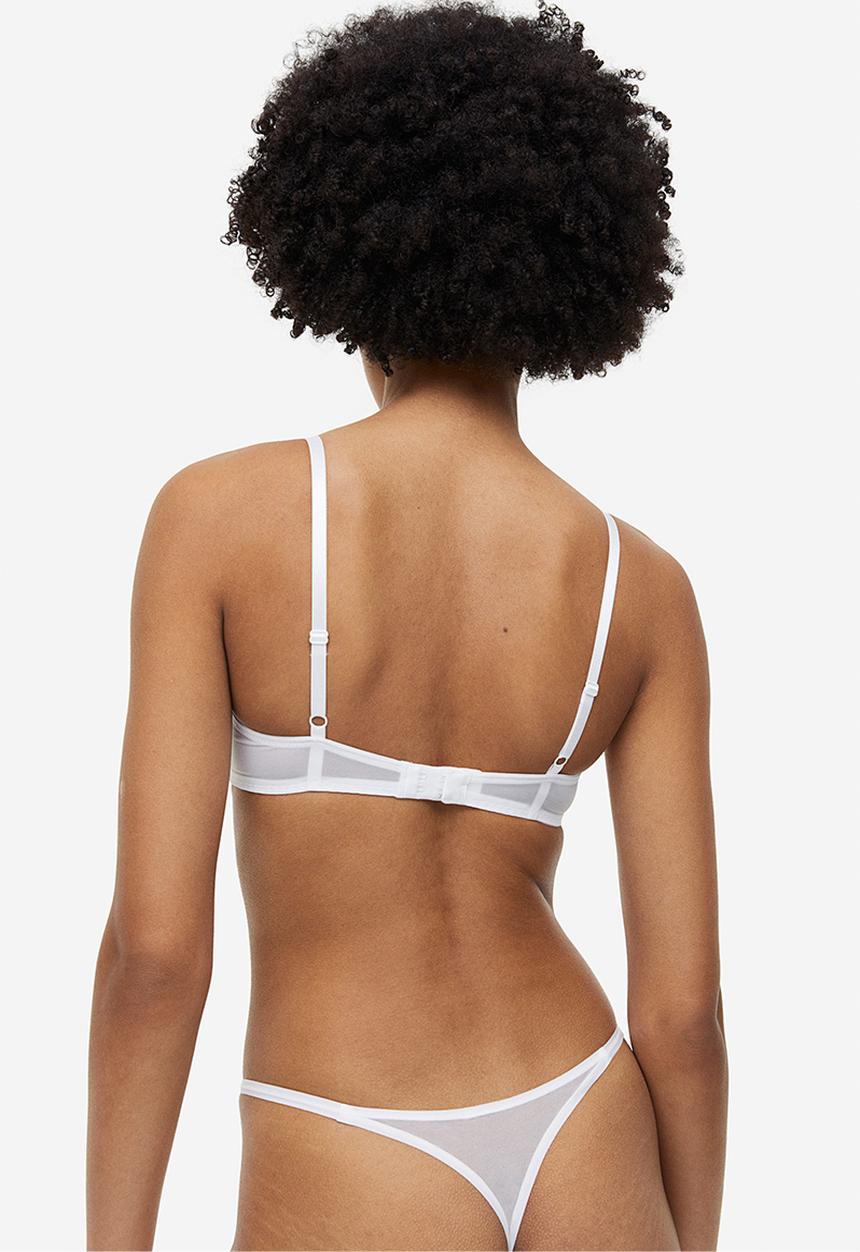 H&M - 3 Pack lace thong briefs - white & beige 