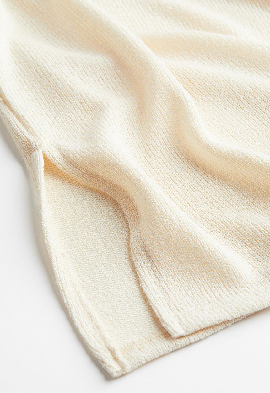 H&M - Slit-hem knitted vest top - cream