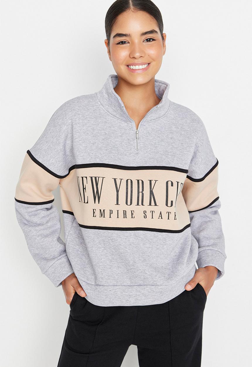 Trendyol - Basic fleece sweatshirt - grey melange