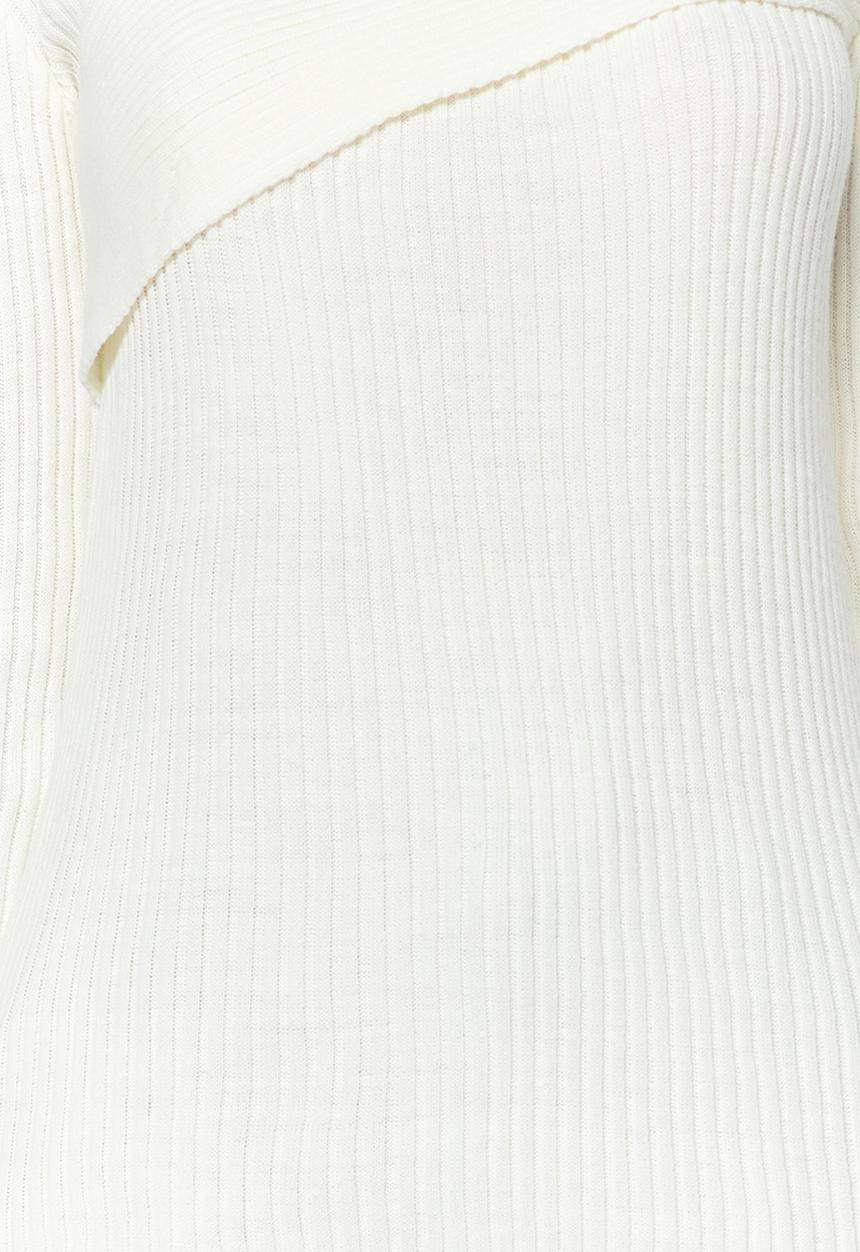 Trendyol - Square collar sweater - ecru