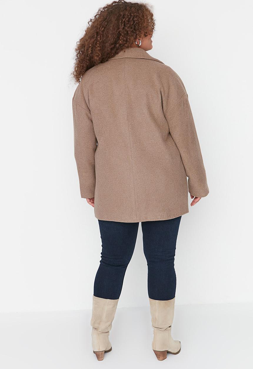 Trendyol - Plus stamped coat - mink