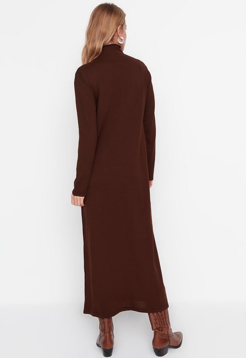 Trendyol - Modest sweater dress - brown