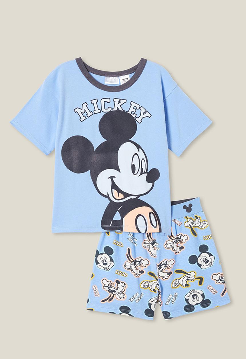 Cotton On - Felix short sleeve pyjama set license - lcn dis dusk blue/mickey mouse pose