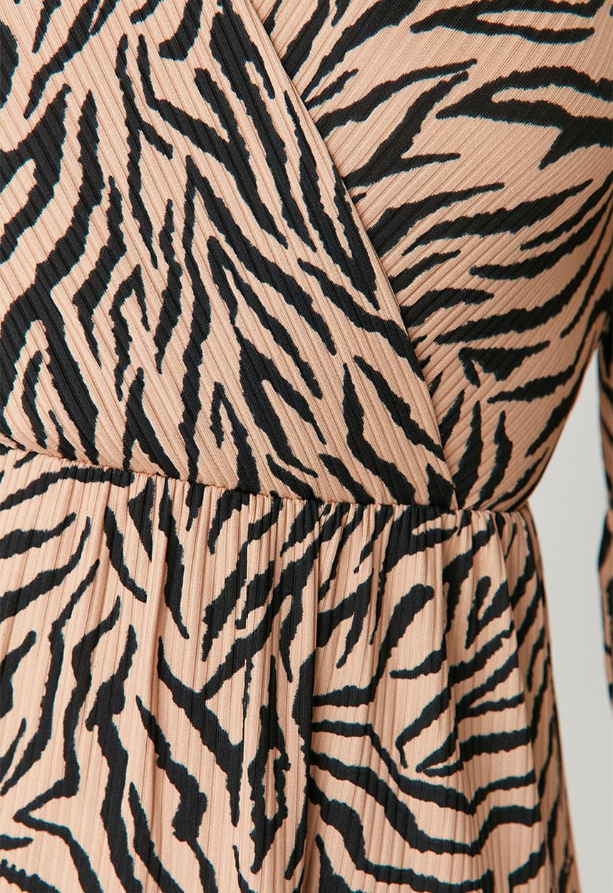 Trendyol - Leopard print ottomoan dress - camel