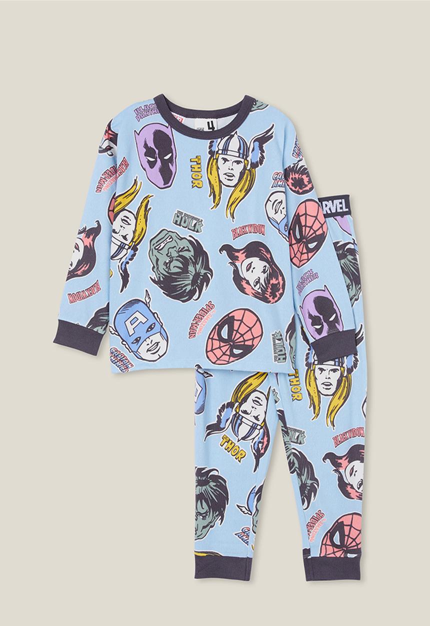 Cotton On - Chuck long sleeve pyjama set licensed - lcn mar frosty blue/marvel friends