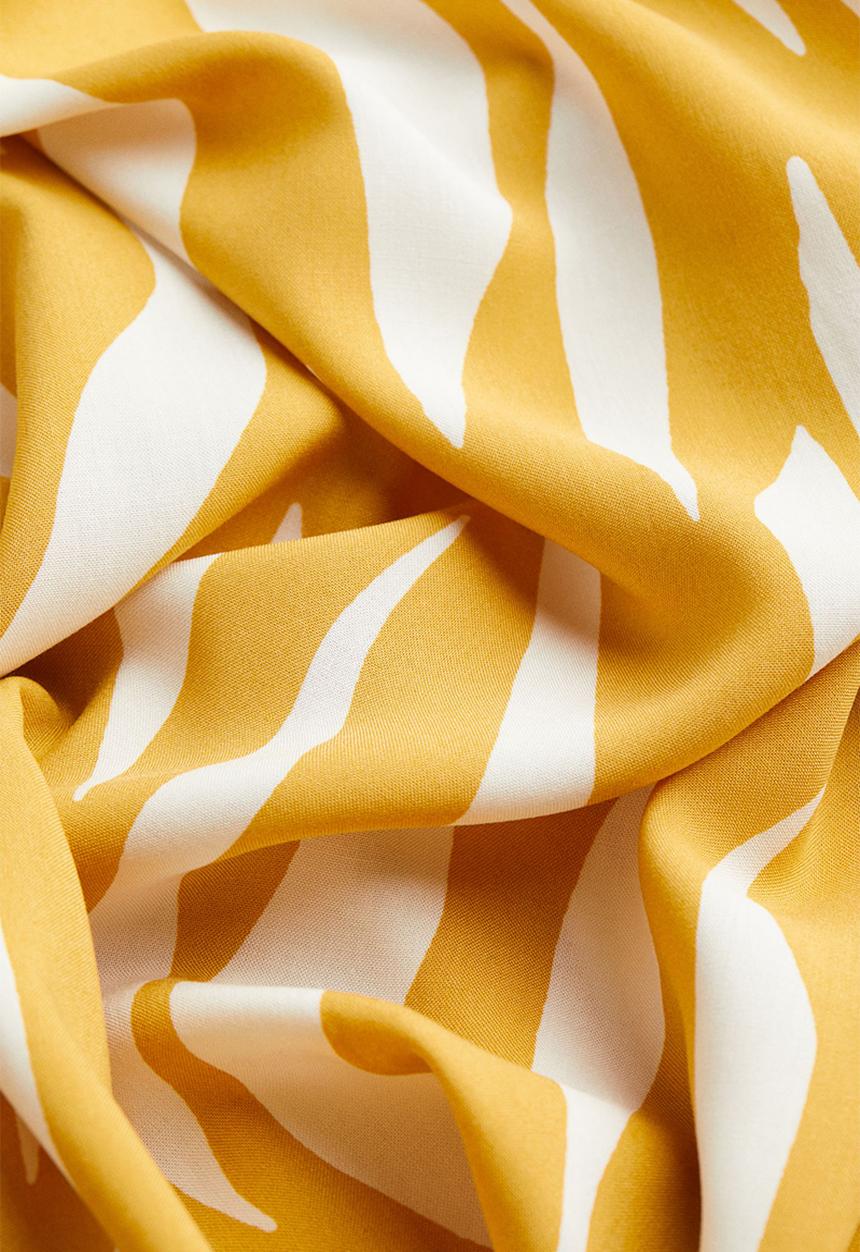 H&M - V-neck tunic - dark yellow/patterned