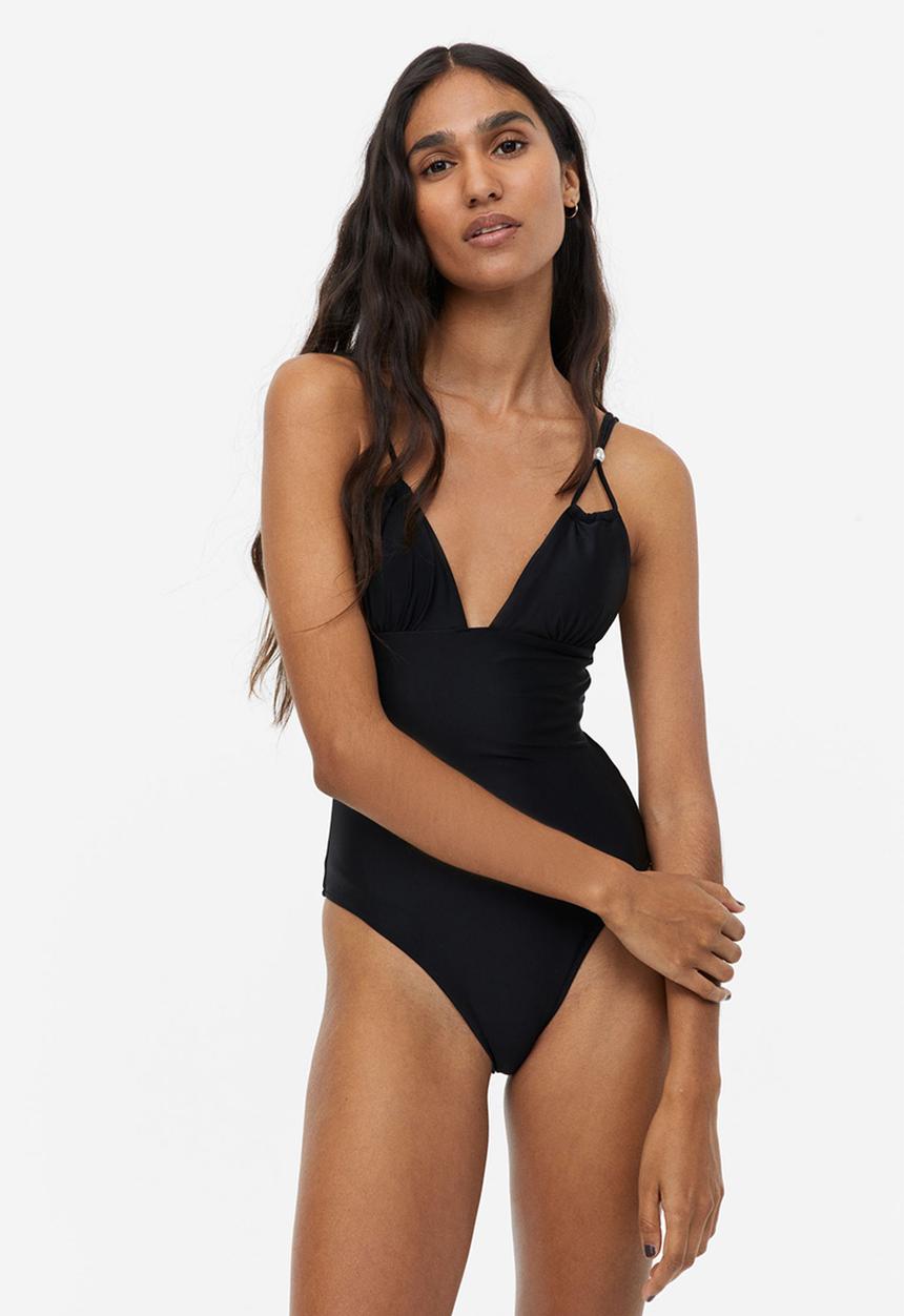 H&M - High-leg cut-out swimsuit - black