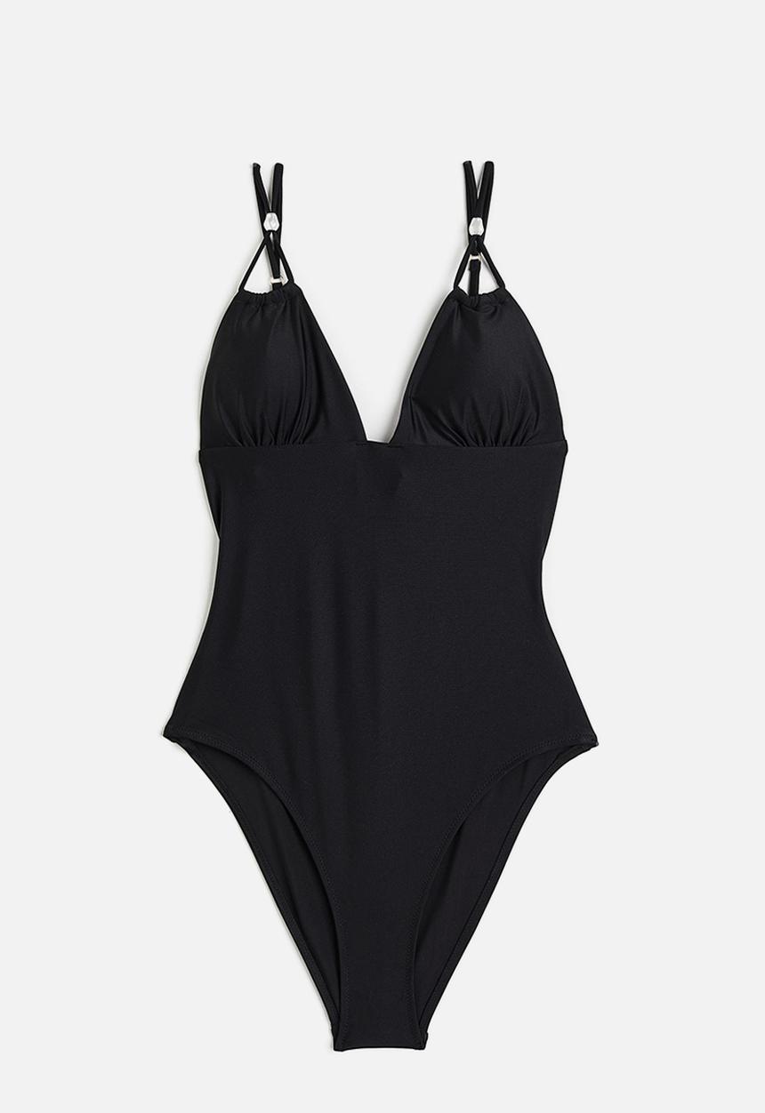 H&M - High-leg cut-out swimsuit - black