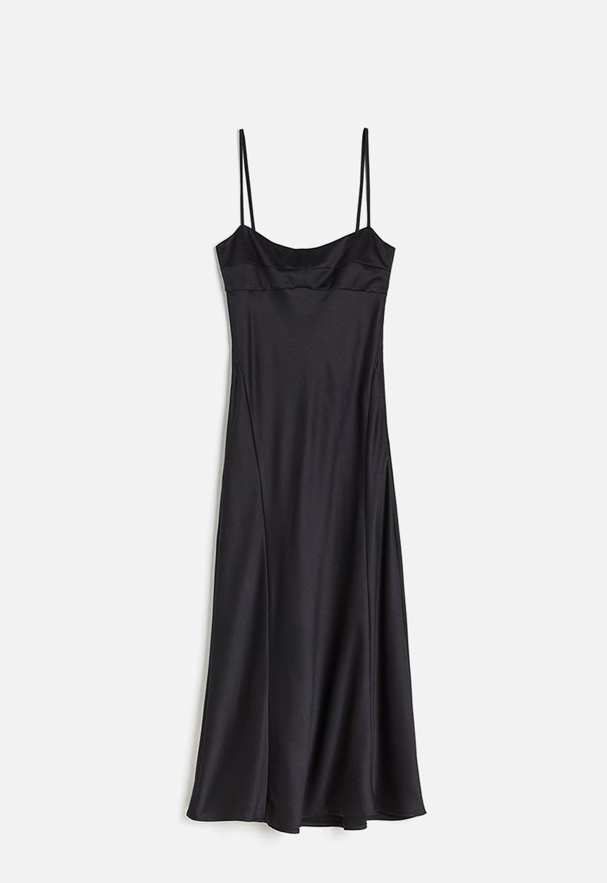 H&M - Satin slip dress - black