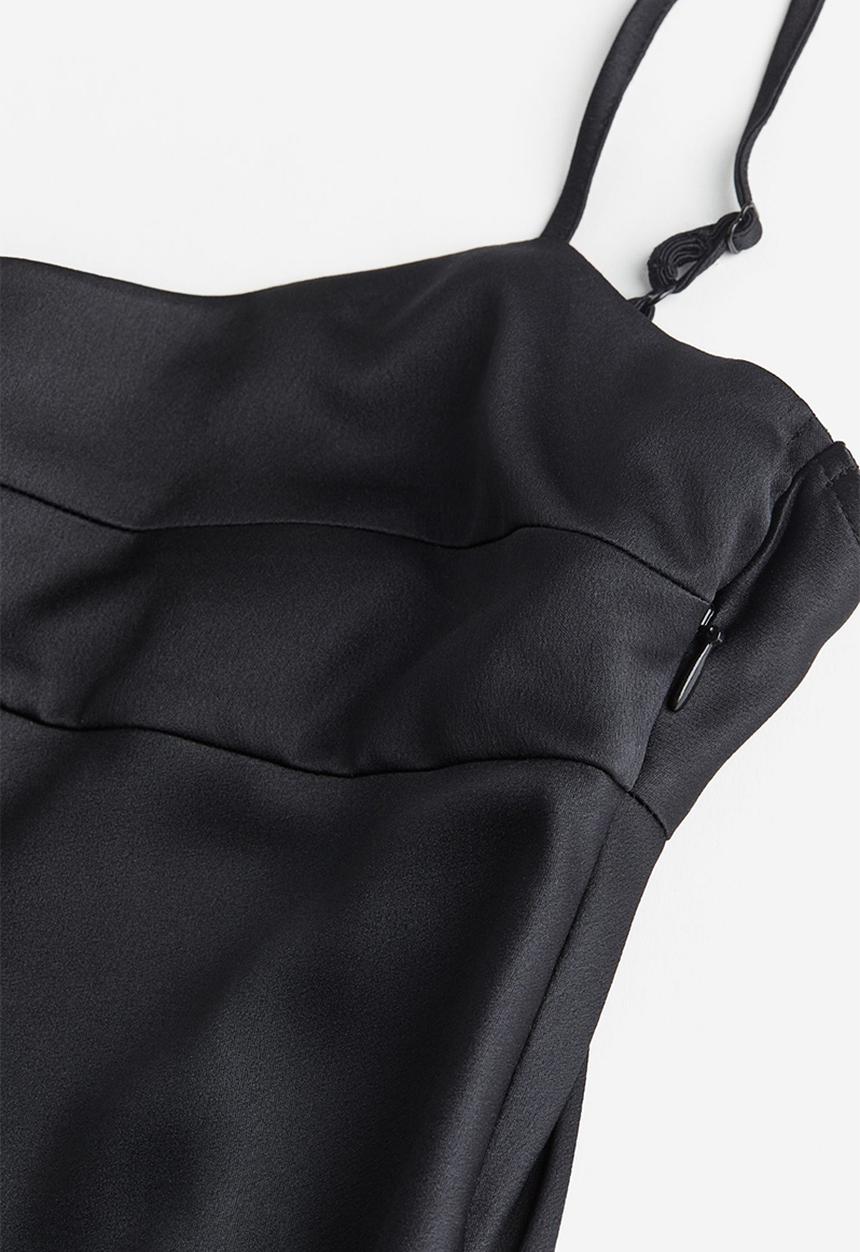 H&M - Satin slip dress - black