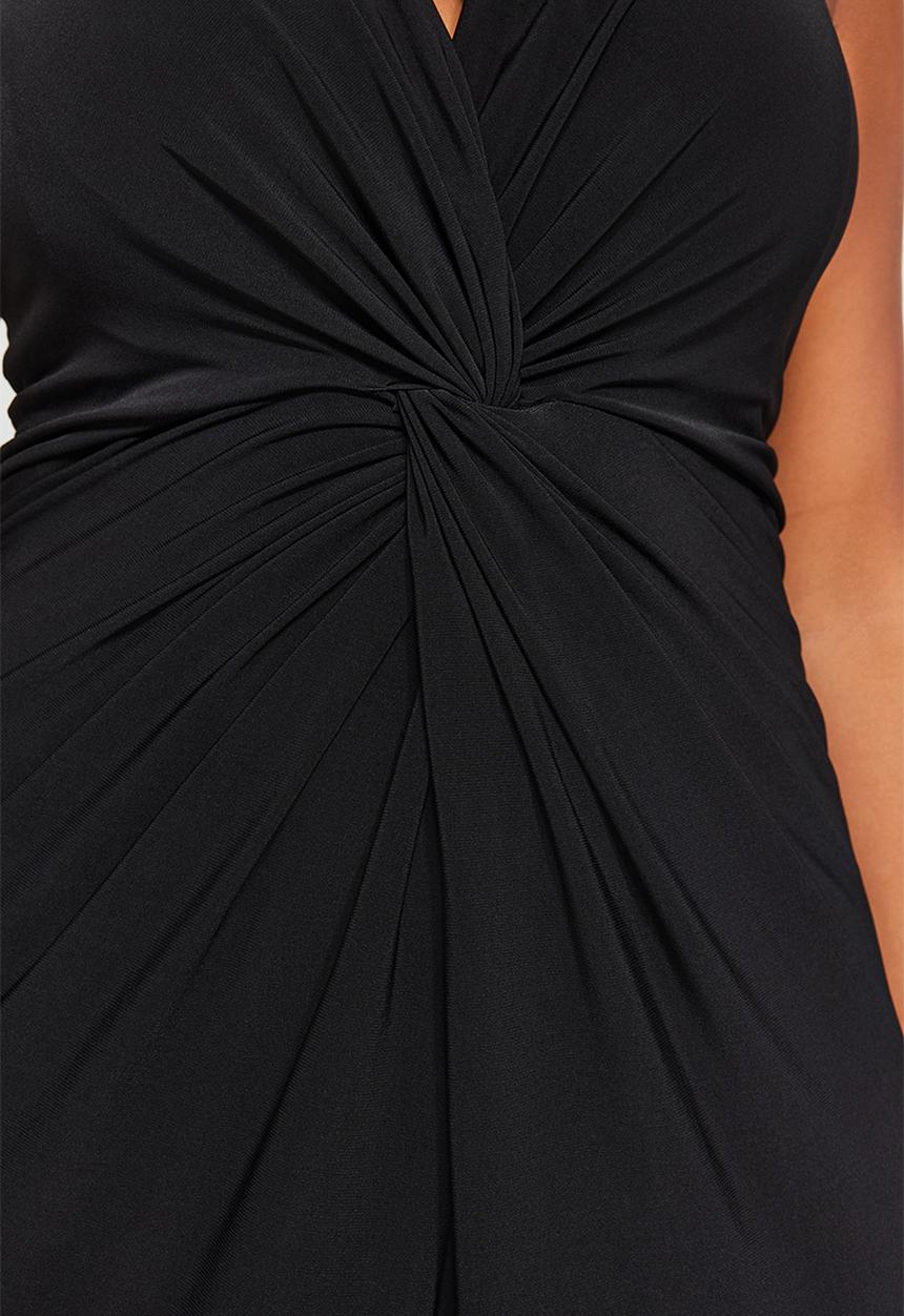 Trendyol - Plus twist detail dress - black