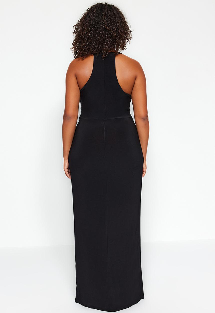 Trendyol - Plus twist detail dress - black