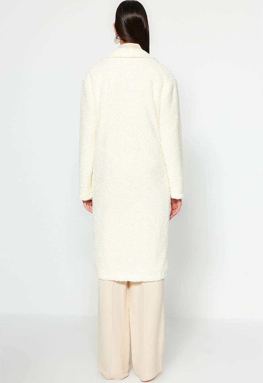 Trendyol - Oversized bouquette coat - ecru