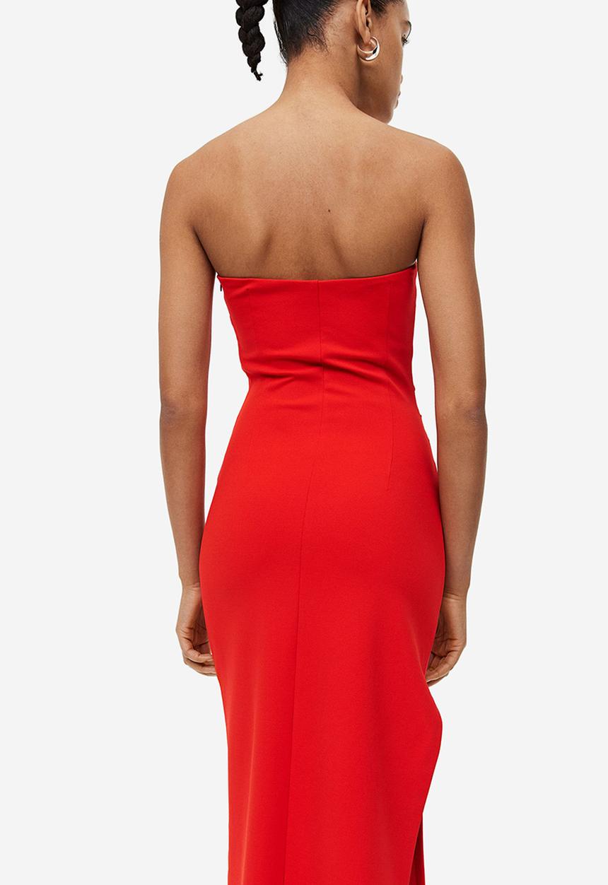 H&M - Gathered bandeau dress - red