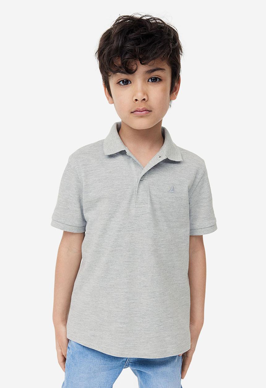 H&M - Cotton piqué polo shirt - grey marl