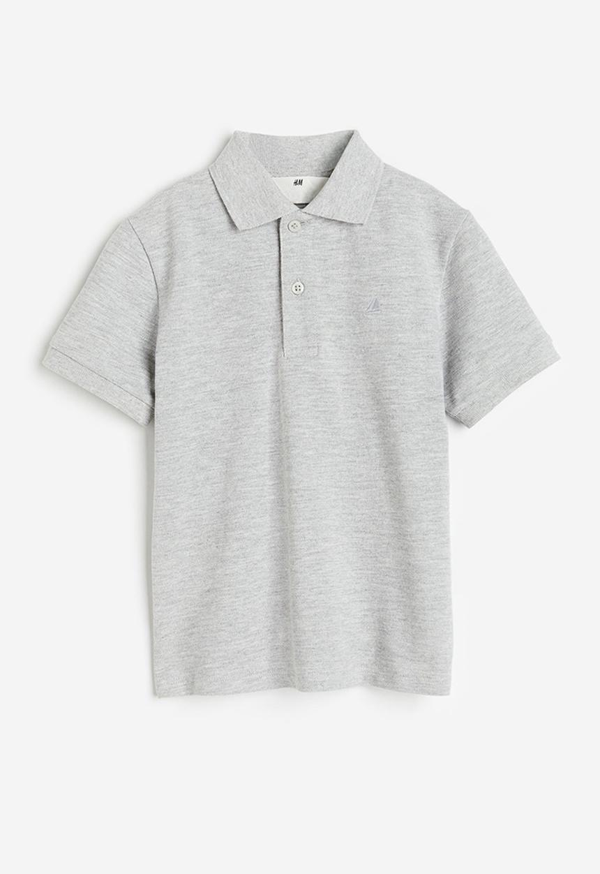 H&M - Cotton piqué polo shirt - grey marl