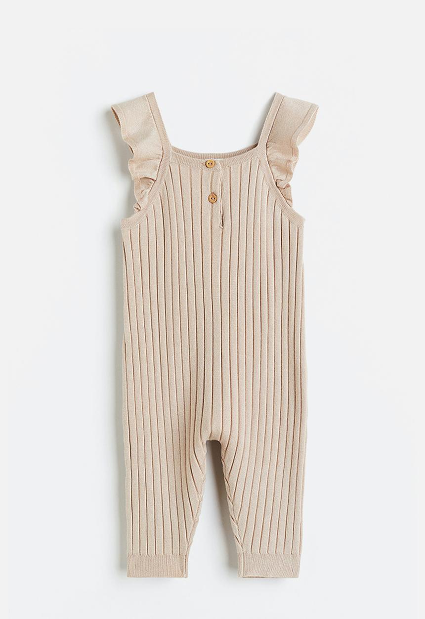 H&M - Ribbed romper suit - beige
